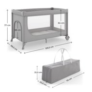 KINDERKRAFT gultiņa-manēža LEODY UP, Grey, KCLEODUPGRY0000