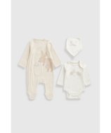 MOTHERCARE krekls ar garām piedurknēm, bēšs krekls un snuķis , GF294