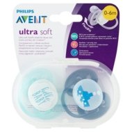 PHILIPS AVENT māneklītis ULTRA SOFT DECO, 0-6M, zēniem, 2 gab,  SCF222/01