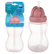 CANPOL BABIES pudelīte ar salmiņu, 12 m.+, 270 ml., Pink, 56/109_pin2