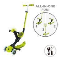 GLOBBER skrejritenis Go Up Deluxe Flash Lights, laima zaļš, 748-606