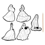 MOXY DISNEY PRINCESS noskrāpējamo uzlīmju komplekts, TT045200