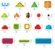 PICASSO TILES Magnētiskais konstruktors būvēšanas bloki 75 detaļas, PTE21