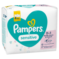 PAMPERS bērnu mitrās salvete SENSITIVE, 4x52 gab.