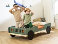 BENLEMI bērnu gulta-džips BEEP, 80x160 cm., Sage green, JP-0063/80X160-SAL