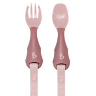 BIBADO Handi piestiprināmi bērnu galda piederumi (2 gab.), blush, BIB224R