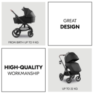 HAUCK universāls ratiņi COMFORT N CARE SET, Black, 165539