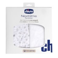 CHICCO palags ar gumiju šūpulītim NEXT2ME FOREVER, 58 × 110 cm, 2 gab., Confetti