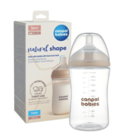 CANPOL BABIES barošanas pudelīte ar knupīti NATURAL SHAPE, 260 ml, 35/401