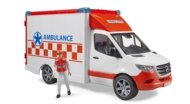 BRUDER MB Ātrās palīdzības mašīna Sprinter ar šoferi, 02676
