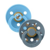 BIBS knupīši STUDIO COLLECTION COLOUR ROUND, 0-6 mēn., 2 gab., Bumblebee breeze mix