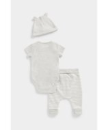 MOTHERCARE bodijs ar garām piedurknēm, bikses + bērnu cepure, EB642