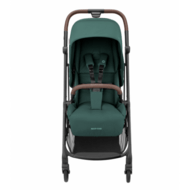 MAXI COSI ratiņi Leona Essential Green (Black Frame + Brown Leather) Essential Green