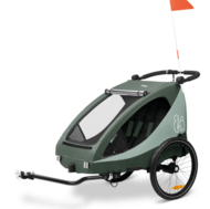 HAUCK ratiņi/velosipēdu piekabe 2 bērniem DRYK DUO PLUS, Dark green, 515068