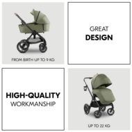 HAUCK universāls ratiņi COMFORT N CARE SET, Olive, 165546
