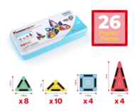 PICASSO TILES Magnētiskais konstruktors ar penāli 26 detaļas, PN11