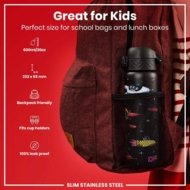 ION8 nerūsējošā tērauda ūdens pudele, Spaceships, 600 ml., I8SS600PKSPACE