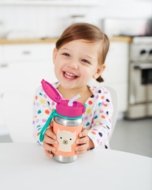 SKIP HOP nerūsējošā tērauda pudele ar salmiņu ZOO, 12m+, 350ml, llama, 9I239210
