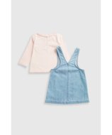 MOTHERCARE krekls ar garām piedurknēm, sarafāns un zeķubikses, JL459 116