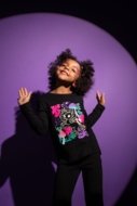 COCCODRILLO t-krekls RAVE GIRL KIDS, melns, cm