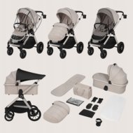 LIONELO universāls ratiņi LAYLA 3in1, Beige sand, LO-LAYLA 3IN1