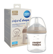 CANPOL BABIES barošanas pudelīte ar knupīti NATURAL SHAPE, 150 ml, 35/400