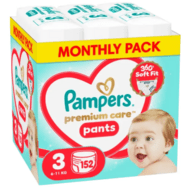 PAMPERS autiņbiksītes-biksītes Premium Pants Monthly, 3 izmērs, 6-11kg, 114 vnt., 80894764