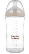 CANPOL BABIES barošanas pudelīte ar knupīti NATURAL SHAPE, 330 ml, 35/402