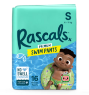 RASCALS peldbikses-autiņbiksītes COCOMELON, S izmērs, 6-11 kg., 16 gab., 93717