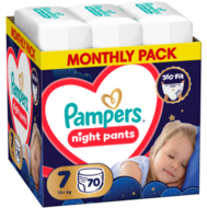 PAMPERS autiņbiksītes-biksītes Pants Night Monthly Pack, 7 izmērs, 17+kg, 114 vnt., 80895138