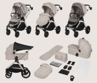 LIONELO universāls ratiņi LAYLA 2in1, Beige taupe, LO-LAYLA 2IN1