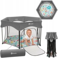 LIONELO manēža, rotaļu laukums ROEL PLUS, 65x85 cm., Grey multicolor