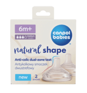 CANPOL BABIES knupis NATURAL SHAPE Anti-colic, vidējs, 6m+, 2 gab., 21/752
