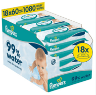 PAMPERS mitrās salvetes Wipes Aqua, 60x18 vnt., 80871792