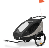 HAUCK ratiņi/velosipēdu piekabe 2 bērniem DRYK DUO PLUS, Black, 515051