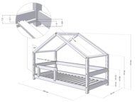 BENLEMI bērnu gulta-māja LUCKY, 90x200 cm., White, 7893/90X200-BIL