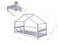 BENLEMI bērnu gulta-māja LUCKY, 80x160 cm., White, 7893/80X160-BIL