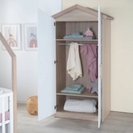 ROBA divdurvju skapis CABANE, White/Oak, 1621867