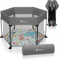 LIONELO manēža, rotaļu laukums ROEL PLUS, 65x85 cm., Grey multicolor