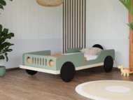 BENLEMI bērnu gulta-džips BEEP, 80x160 cm., Sage green, JP-0063/80X160-SAL