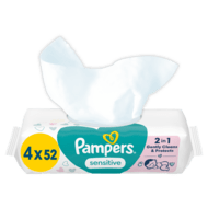 PAMPERS bērnu mitrās salvete SENSITIVE, 4x52 gab.