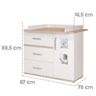 ROBA plats pārtinamais galds PIA, White/San Remo Oak, 60973