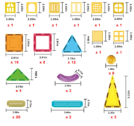 PICASSO TILES Magnētiskais konstruktors būvēšanas flīzes 82 detaļas, PTE22