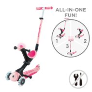 GLOBBER skrejritenis Go Up Deluxe Flash Lights, pasteļrozā, 748-710