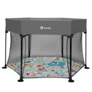 LIONELO manēža, rotaļu laukums ROEL PLUS, 65x85 cm., Grey multicolor