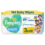PAMPERS bērnu mitrās salvete HARMONIE AQUA PAW PATROL, 3x48 gab.