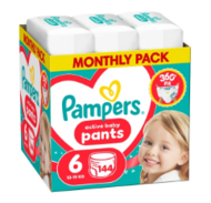 PAMPERS autiņbiksītes-biksītes Pants Monthly, 6 izmērs, 14-19kg, 214 vnt., 80894756