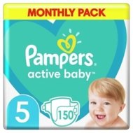 PAMPERS autiņbiksītes ACTIVE BABY, 5 izmērs, 150 gab., 11-16 kg.