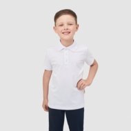 MAMAJUM polo t-krekls ar īsam piedurknēm, trikotāža, 10-000007, balti, 116/122 cm
