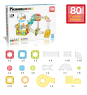 PICASSO TILES Magnētiskais konstruktors Marble Run 80 detaļas, PTMG80